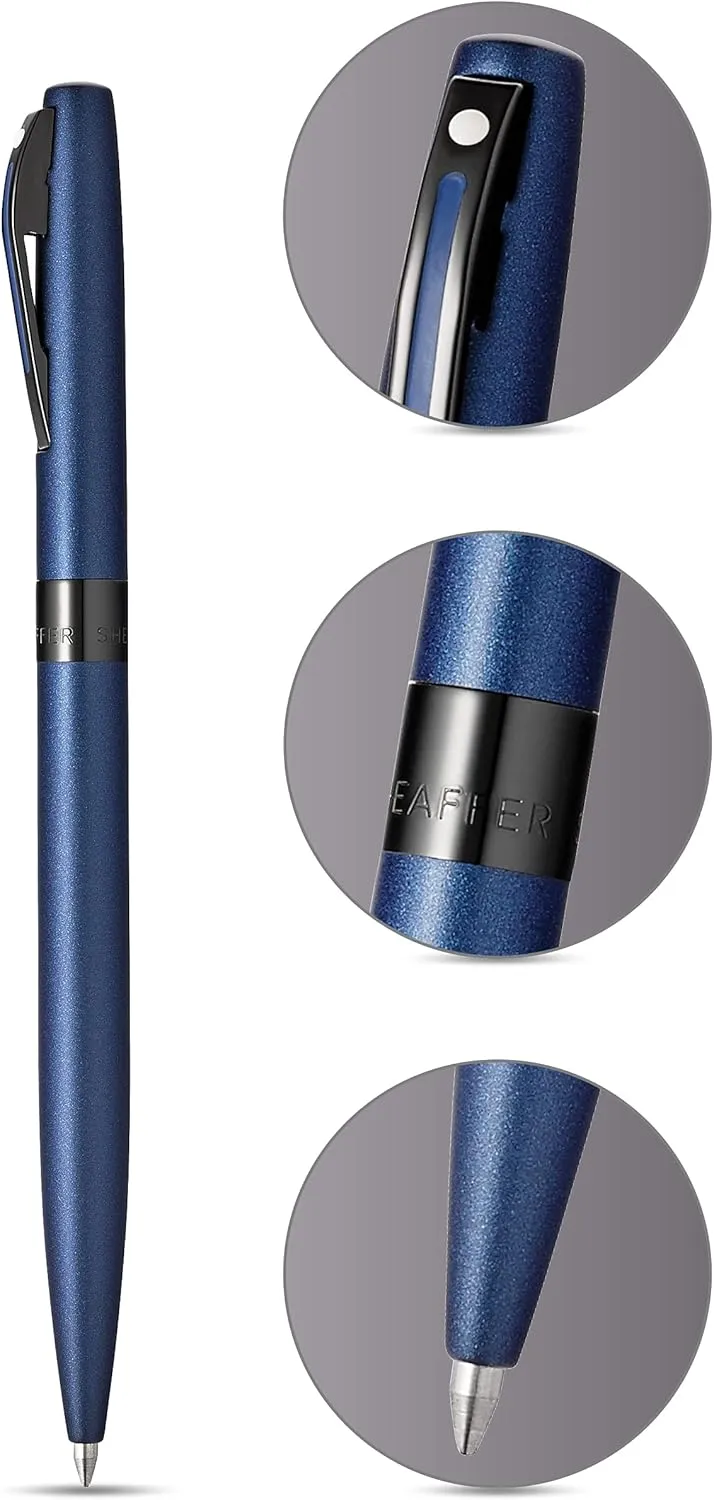 Sheaffer Reminder Matte Metallic Blue w/Glossy Black PVD Appointments Ballpoint Pen
