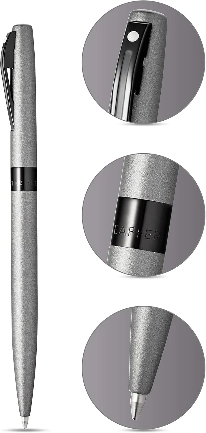 Sheaffer Reminder Matte Metallic Gunmetal Grey w/Glossy Black PVD Appointments Ballpoint Pen