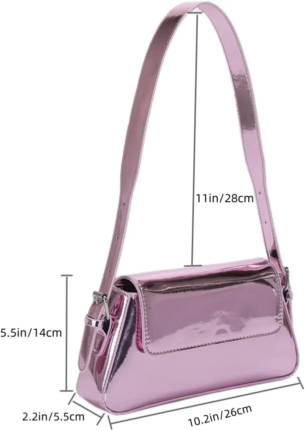 Shoulder Purses for Women Dressy Evening Bag Metallic Clutch Y2k Sparkly Hobo Crossbody Shoulder Bag Handbags