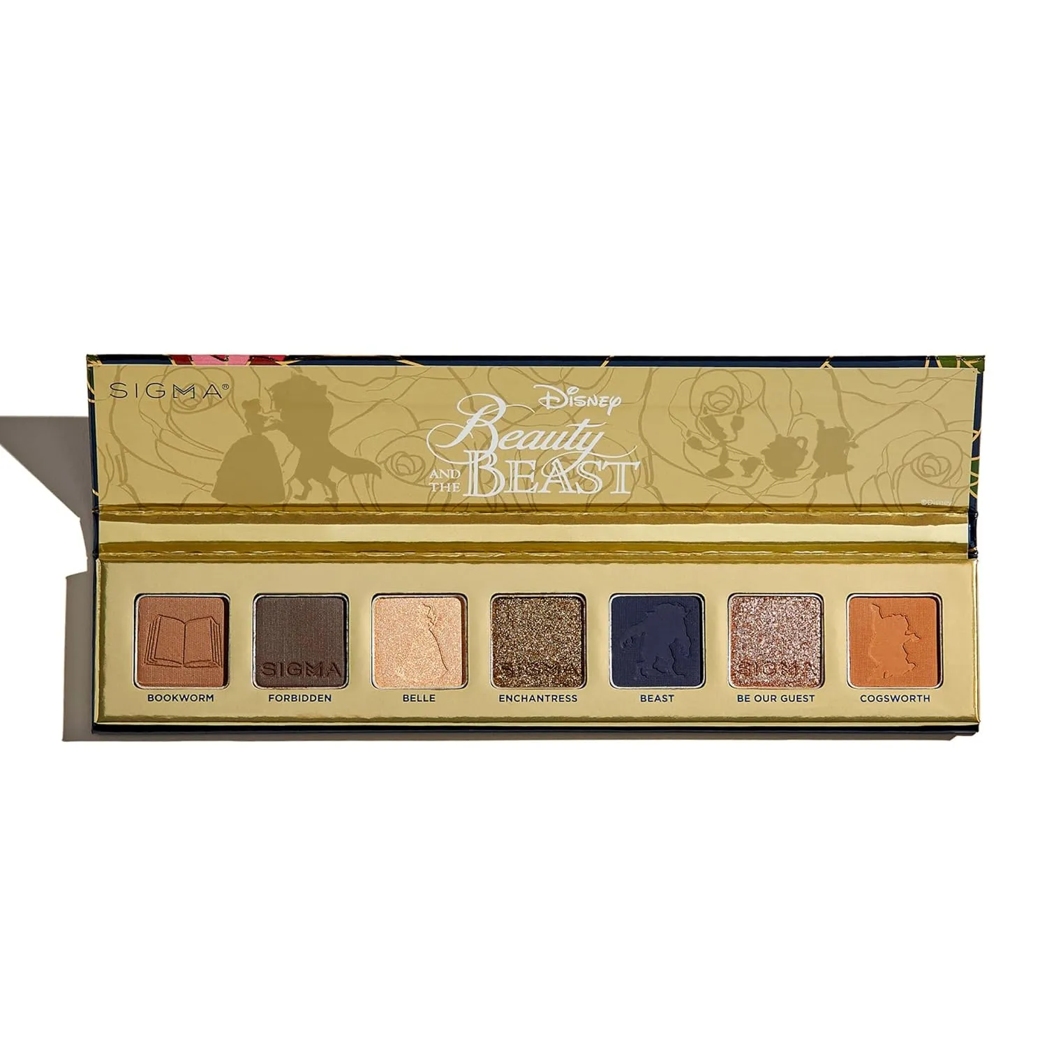 Sigma Beauty Mini Eyeshadow Palette – Limited-Edition Disney’s Beauty and the Beast Makeup Eyeshadow Palette with Matte, Metallic, and Shimmer Finishes, Includes Dual-Ended Brush and Built-In Mirror