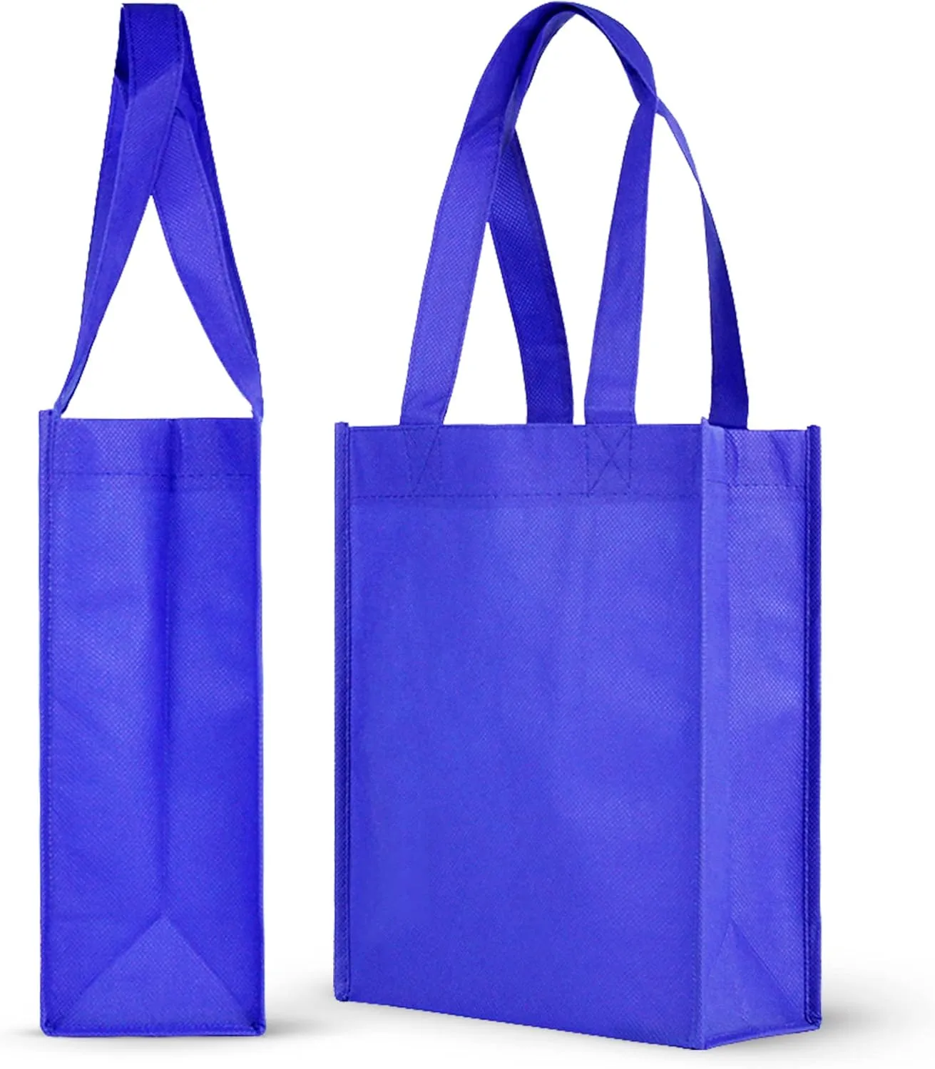 Simply Green Solutions - Plain Tote Bag, Thick Reusable Gift Bag with 16-Inch Handles, Use As Goodie Bags, Party Favor Bags, or Halloween Tote Bag, Royal Blue, Pack of 25