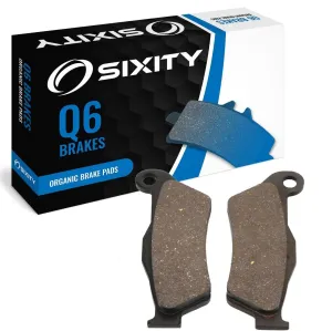 Sixity Q6 Front Organic Brake Pads compatible with Husqvarna CR250 45mm Marzocchi forks 60mm Caliper Mount Centers 2002-2004 Complete Set