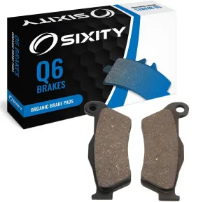 Sixity Q6 Front Organic Brake Pads compatible with Husqvarna TC 250 45mm Marzocchi forks 60mm Caliper Centres 2005-2008 Complete Set