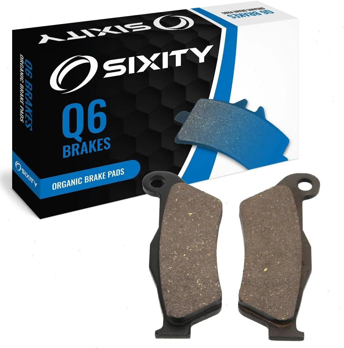 Sixity Q6 Front Organic Brake Pads Compatible with Husqvarna TC250 45mm Marzocchi Forks 60mm Caliper Mount Centers 2012 Complete Set