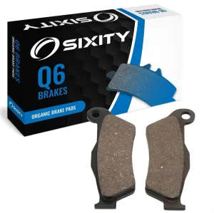 Sixity Q6 Front Organic Brake Pads compatible with Husqvarna TC450 45mm Marzocchi forks 60mm Caliper Mount Centers 2009-2010 Complete Set