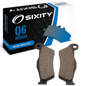 Sixity Q6 Front Organic Brake Pads compatible with Husqvarna TE450 48mm Marzocchi Kayaba forks 95mm Caliper Mount Centers 2010 Complete Set