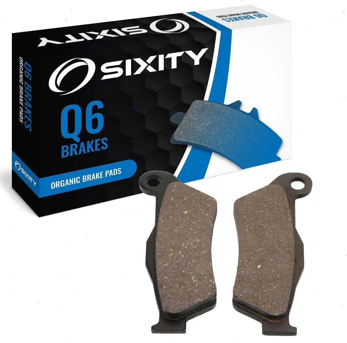 Sixity Q6 Front Organic Brake Pads Compatible with Husqvarna TE510 48mm Marzocchi Kayaba Forks 95mm Caliper Mount Centers 2006-2008 Complete Set