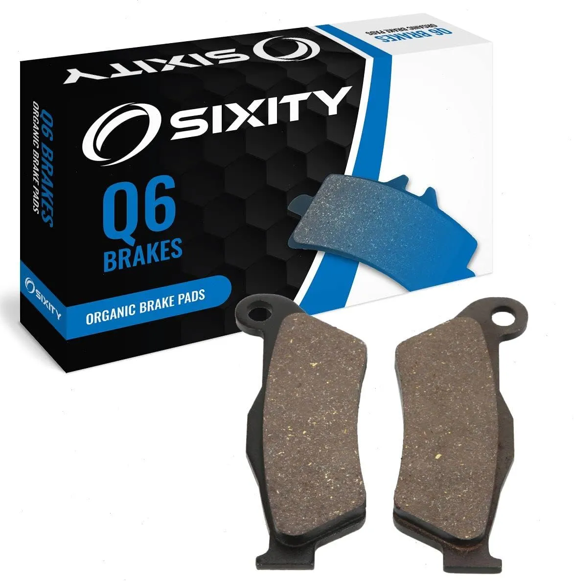 Sixity Q6 Front Organic Brake Pads Compatible with Husqvarna TE630 48mm Marzocchi Kayaba Forks 95mm Caliper Mount Centers 2010 Complete Set