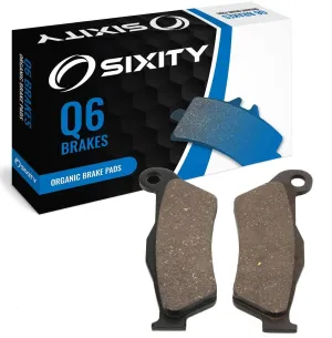 Sixity Q6 Front Organic Brake Pads compatible with Husqvarna TXC 450 Cross Country 45mm Marzocchi forks 60mm Caliper Mount Centers 2008 Complete Set