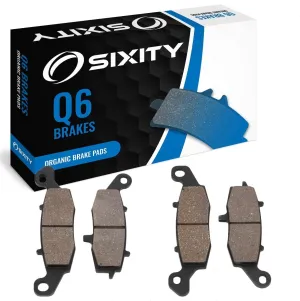 Sixity Q6 Front Organic Brake Pads compatible with Kawasaki KLE650 Versys A7F A8F A9F CAF CBF CCF CDF 2008-2013 Complete Set