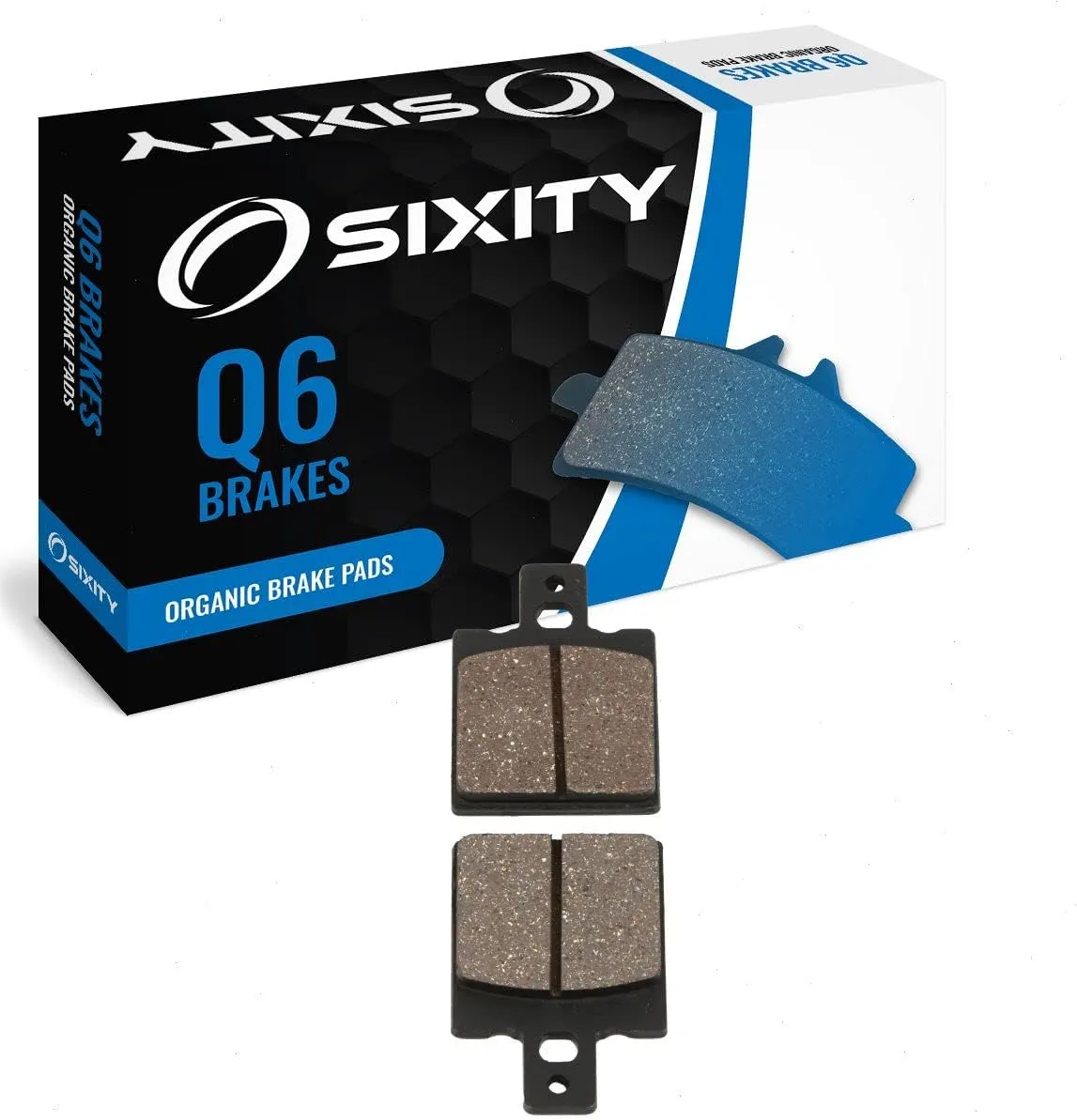 Sixity Q6 Front Organic Brake Pads compatible with Laverda Alpino 500 Montjuic 1976 Complete Set