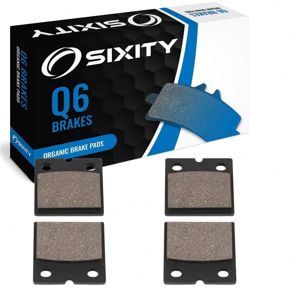 Sixity Q6 Front Organic Brake Pads compatible with Laverda Jota 1000 1976 Complete Set