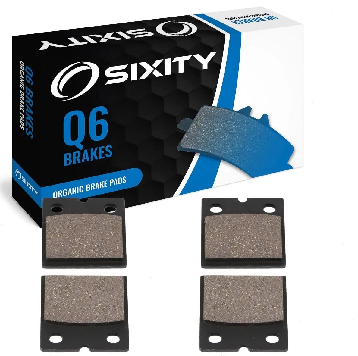 Sixity Q6 Front Organic Brake Pads compatible with Laverda Mirage 1200 1976 Complete Set