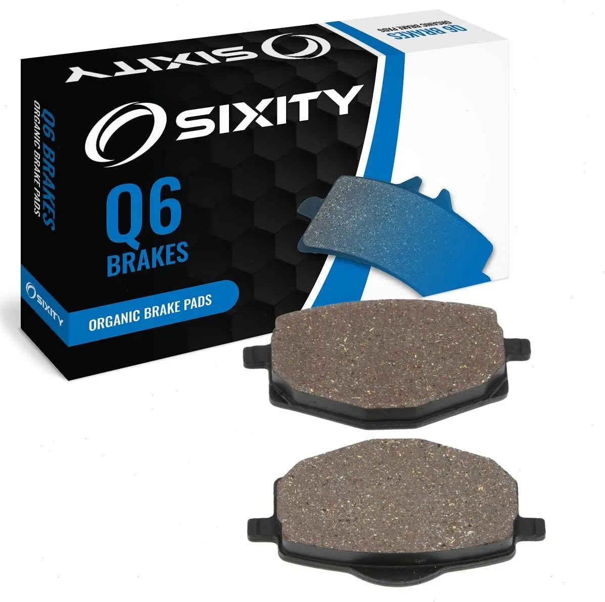 Sixity Q6 Front Organic Brake Pads compatible with Yamaha XT225 D DC E EC F FC G GC F FH J JC K KC L M MC 1992-2000 Complete Set