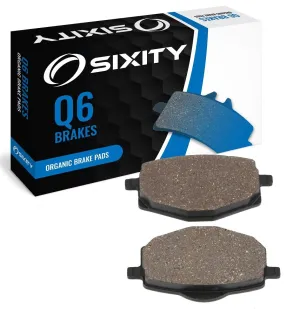 Sixity Q6 Front Organic Brake Pads compatible with Yamaha XT350 B BC D E EC F FC G GC H HC J JC K KC L M 1991-2000 Complete Set