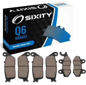 Sixity Q6 Front Rear Organic Brake Pads compatible with Cagiva Gran Canyon 900 1999-2000 Complete Set