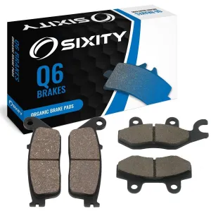 Sixity Q6 Front Rear Organic Brake Pads compatible with Daelim Roadwin 125 2004-2009 Complete Set