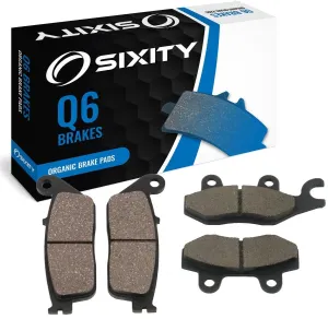 Sixity Q6 Front Rear Organic Brake Pads compatible with Daelim S2-125 2006-2009 Complete Set