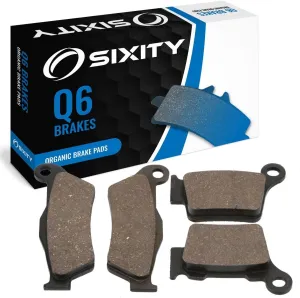 Sixity Q6 Front Rear Organic Brake Pads compatible with Husqvarna TXC 450 Cross Country 45mm Marzocchi forks 60mm Caliper Mount Centers 2009-2011 Complete Set