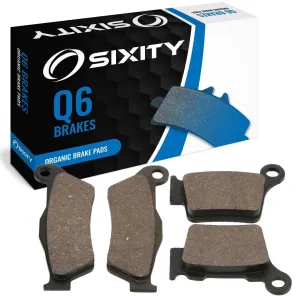 Sixity Q6 Front Rear Organic Brake Pads compatible with Husqvarna TXC 510 48mm Marzocchi Kayaba forks 95mm Caliper Mount Centers 2009-2010 Complete Set