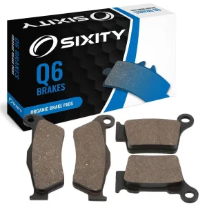 Sixity Q6 Front Rear Organic Brake Pads compatible with Husqvarna TXC 511 Cross Country 45mm Marzocchi forks 60mm Caliper Mount Centers 2011-2012 Complete Set