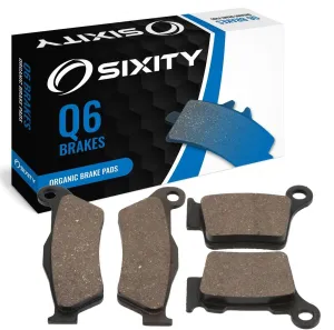 Sixity Q6 Front Rear Organic Brake Pads compatible with Husqvarna TXC 511 Cross Country 48mm Marzocchi Kayaba forks 95mm Caliper Mount Centers 2011-2012 Complete Set