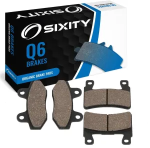 Sixity Q6 Front Rear Organic Brake Pads compatible with Hyosung ST7 Custom 2010-2011 Complete Set