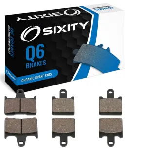 Sixity Q6 Front Rear Organic Brake Pads compatible with Kawasaki ZG1400 Concours ABS A8F A9F CAF CBF CCF CDF CEF 2008-2014 Complete Set