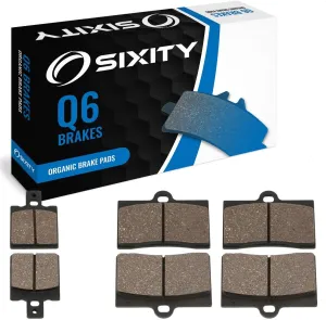 Sixity Q6 Front Rear Organic Brake Pads compatible with Laverda 668 Diamante Ghost Strike 1996-1998 Complete Set