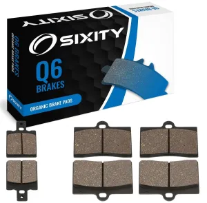 Sixity Q6 Front Rear Organic Brake Pads compatible with Laverda 750 Strike Bifaro Mono Legend 1998-2000 Complete Set