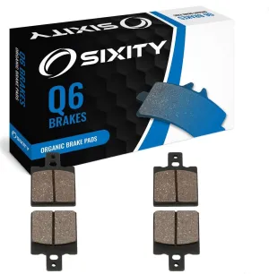 Sixity Q6 Front Rear Organic Brake Pads compatible with Laverda Alpino 500 Montjuic 1976 Complete Set