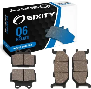 Sixity Q6 Front Rear Organic Brake Pads compatible with Yamaha XJ600S Seca II SD SDC SE SEC EF SFC SG SGC SH SHC SJ SJC SK SKC 1992-1998 Complete Set