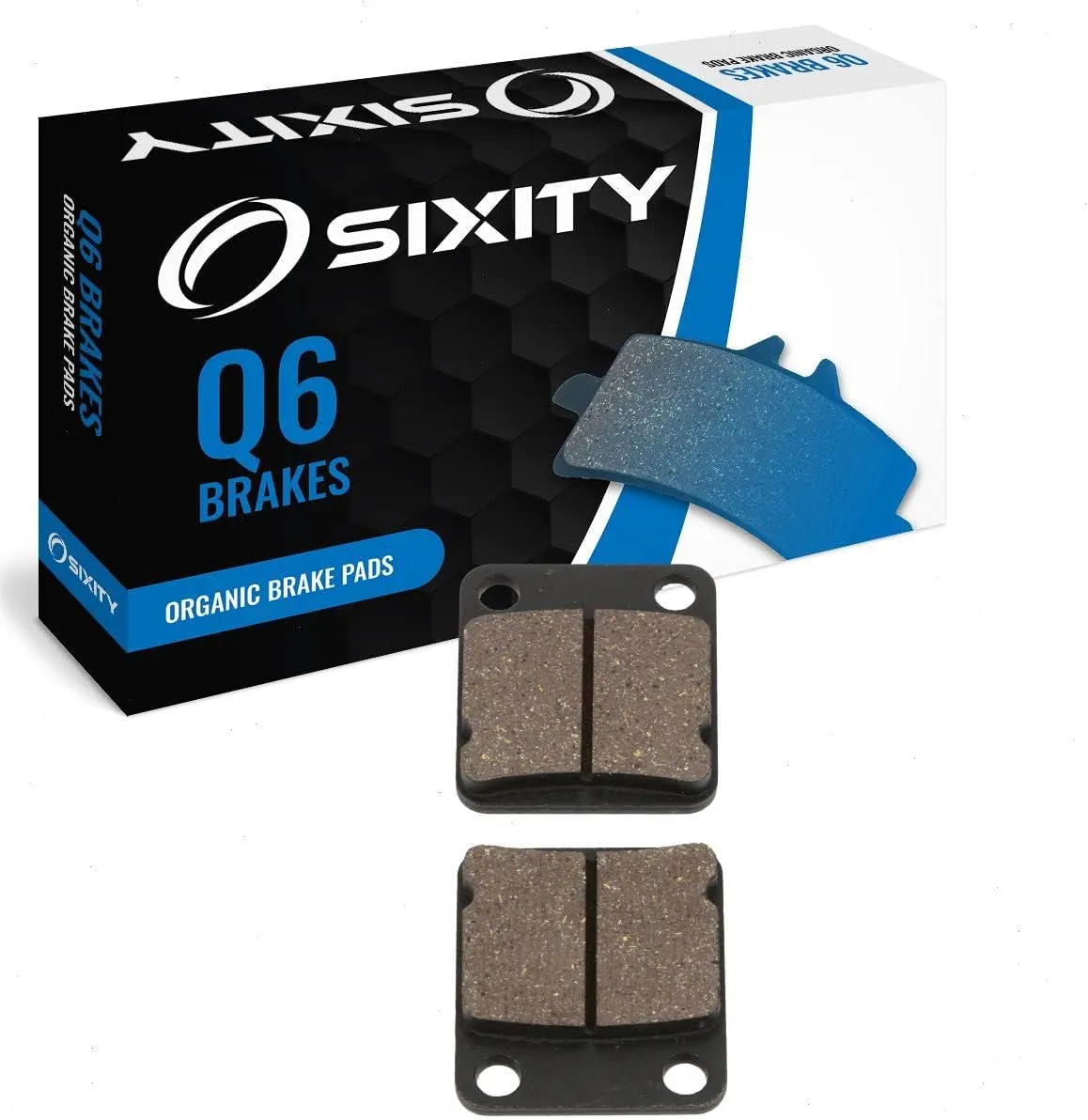 Sixity Q6 Rear Organic Brake Pads compatible with Daelim S1-125 2006-2009 Complete Set