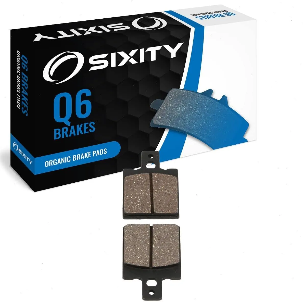 Sixity Q6 Rear Organic Brake Pads compatible with Laverda 668 Diamante Ghost Strike 1996-1998 Complete Set
