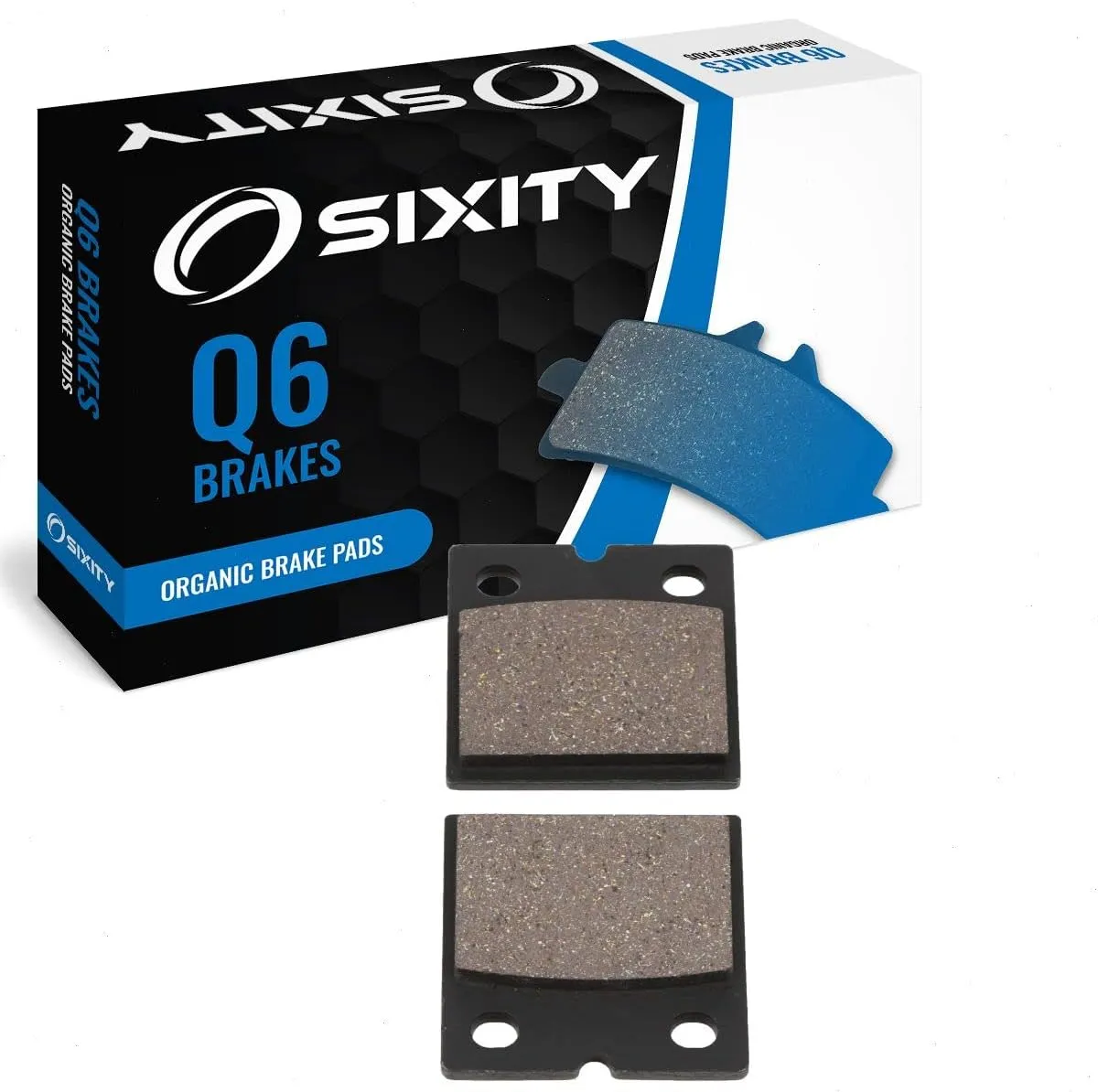 Sixity Q6 Rear Organic Brake Pads compatible with Laverda Mirage 1200 1976 Complete Set