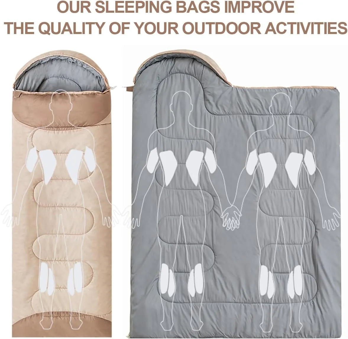 Sleeping Bag for Adults Backpacking Camping Hiking Detachable Washable Liner Cotton Single Camping Sleeping Bag 4 Seasons Cold Warm Weather Winter Fall Spring Summer Indoor Outdoor Use