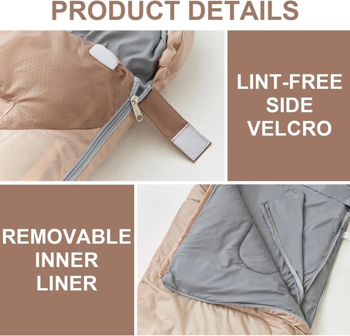 Sleeping Bag for Adults Backpacking Camping Hiking Detachable Washable Liner Cotton Single Camping Sleeping Bag 4 Seasons Cold Warm Weather Winter Fall Spring Summer Indoor Outdoor Use