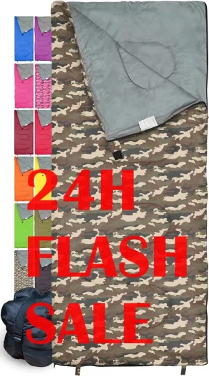 Sleeping Bag Indoor & Outdoor Use. Great for Kids, Boys, Girls, Teens & Adults. Ultralight and Compact Bags are Perfect for Hiking, Backpacking & Camping