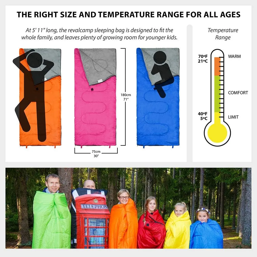 Sleeping Bag Indoor & Outdoor Use. Great for Kids, Boys, Girls, Teens & Adults. Ultralight and Compact Bags are Perfect for Hiking, Backpacking & Camping