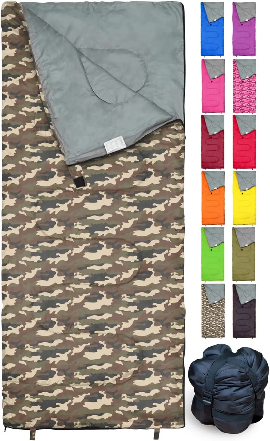 Sleeping Bag Indoor & Outdoor Use. Great for Kids, Boys, Girls, Teens & Adults. Ultralight and Compact Bags are Perfect for Hiking, Backpacking & Camping