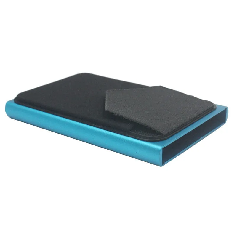 Slim Aluminum Pop up RFID Wallet With Elasticity Back Pouch