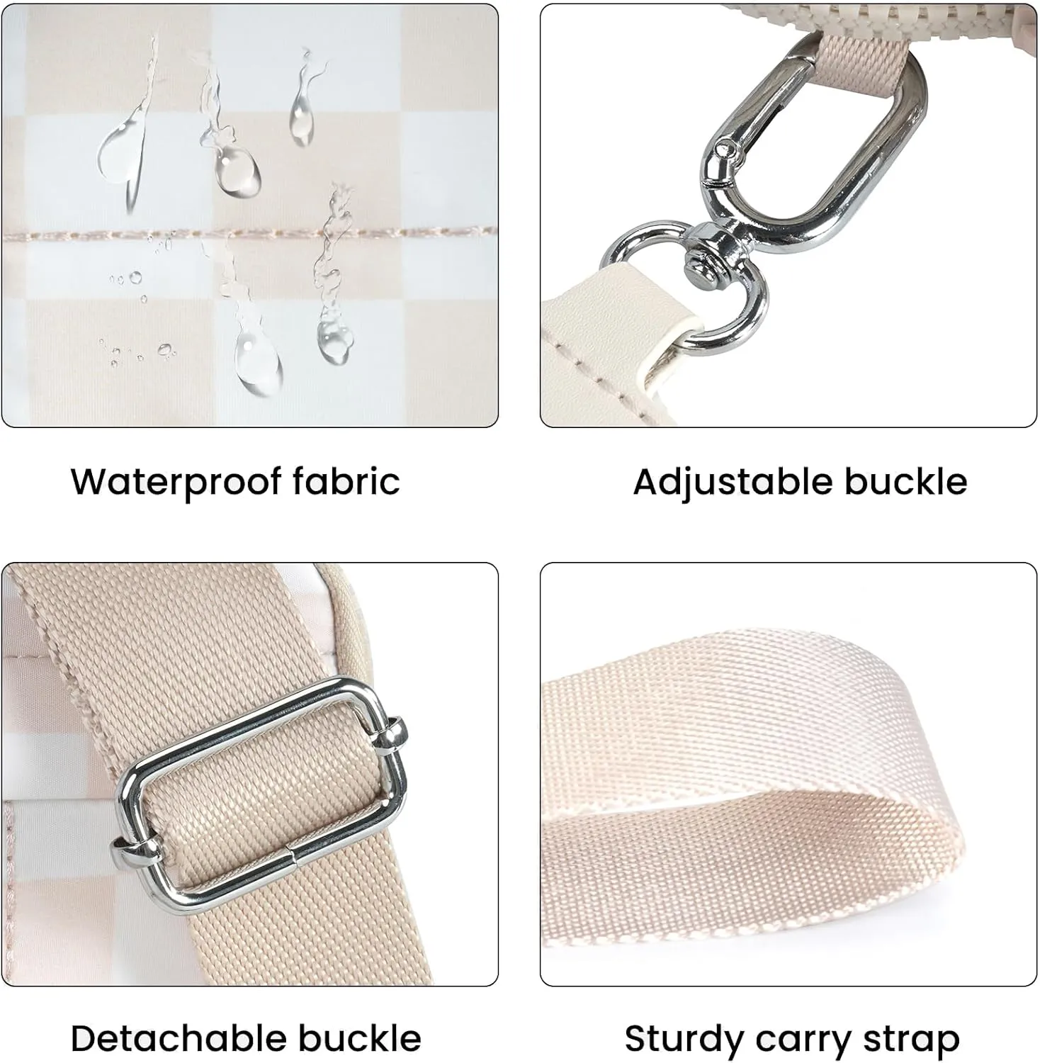 Small Crossbody Bags for Women Nylon Quilted Wristlet RFID Wallets with 4 Zipper Carry All Purse Credit Card Holder