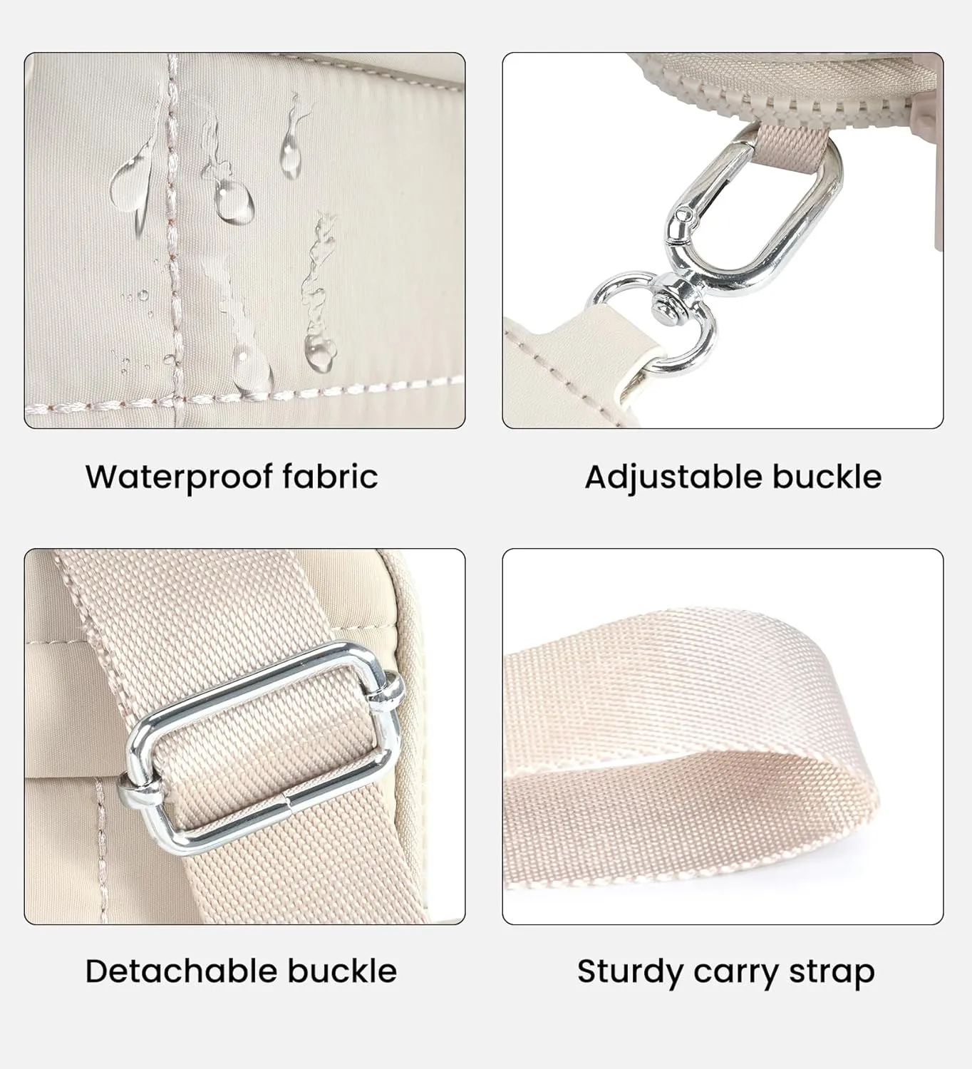 Small Crossbody Bags for Women Nylon Quilted Wristlet RFID Wallets with 4 Zipper Carry All Purse Credit Card Holder