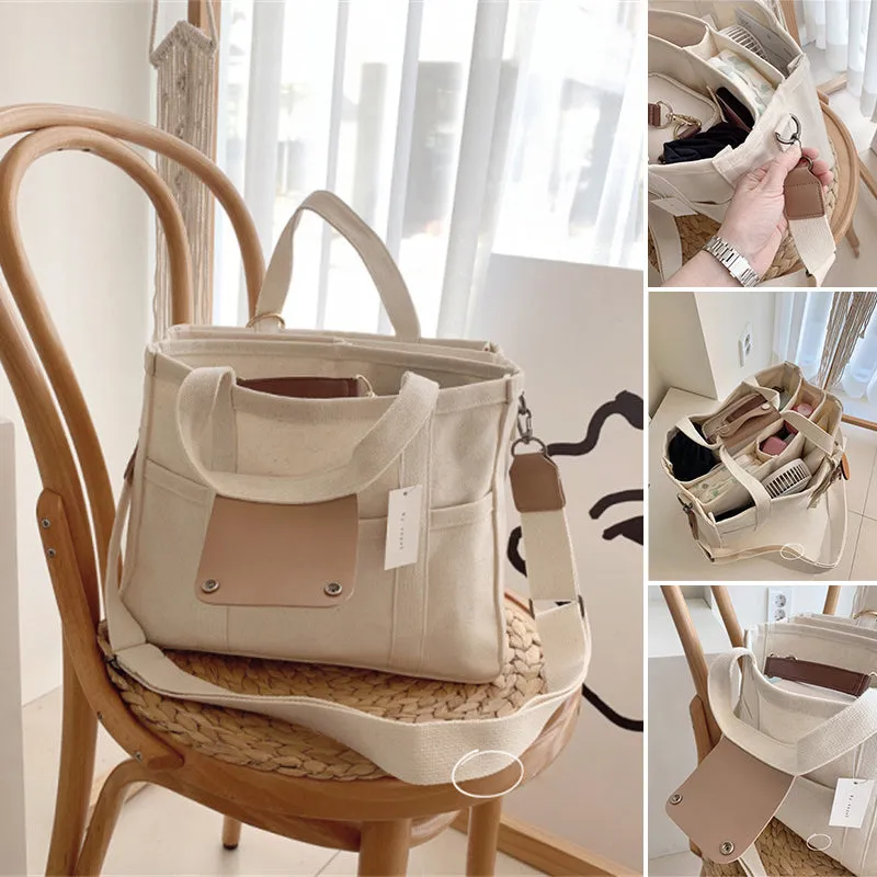 Solid Color Canvas Tote Bag