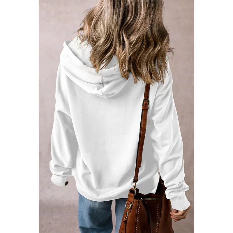 Solid Color Drawstring Hoodie