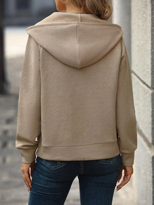 Solid Color Drawstring Hoodie