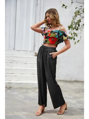 Solid Color Drawstring Pants