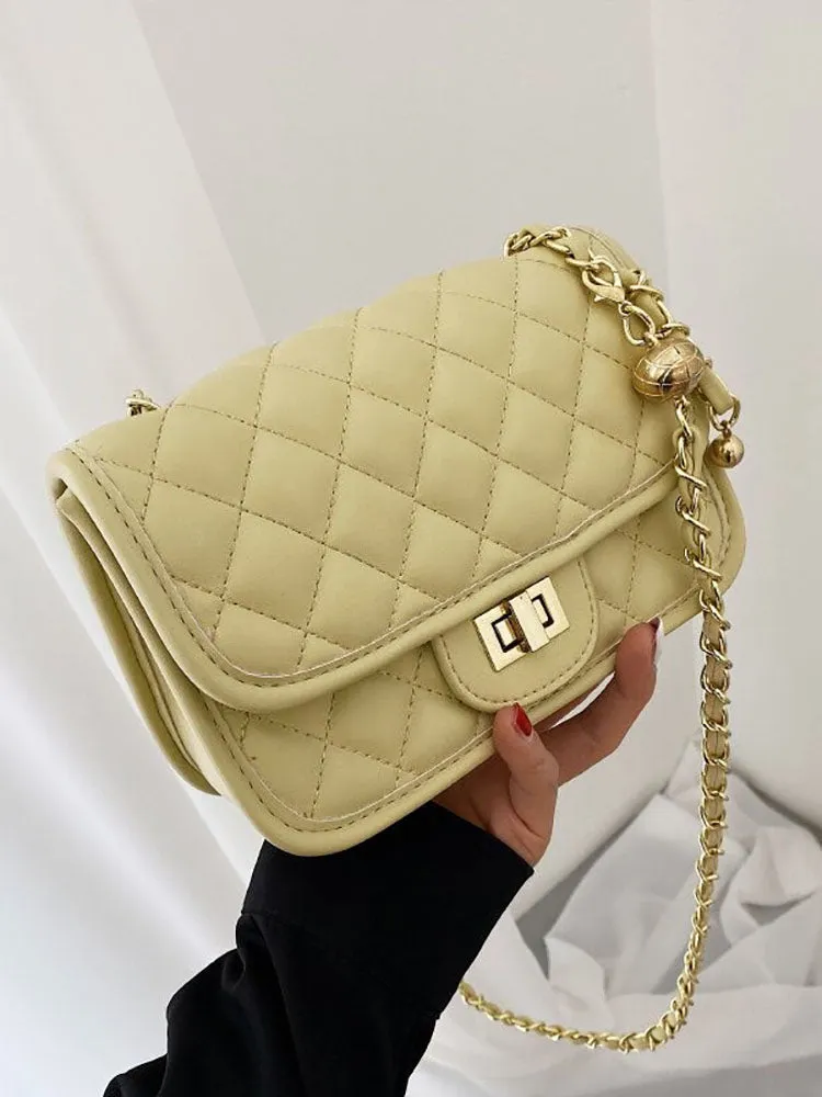 Solid Color Leather Bag