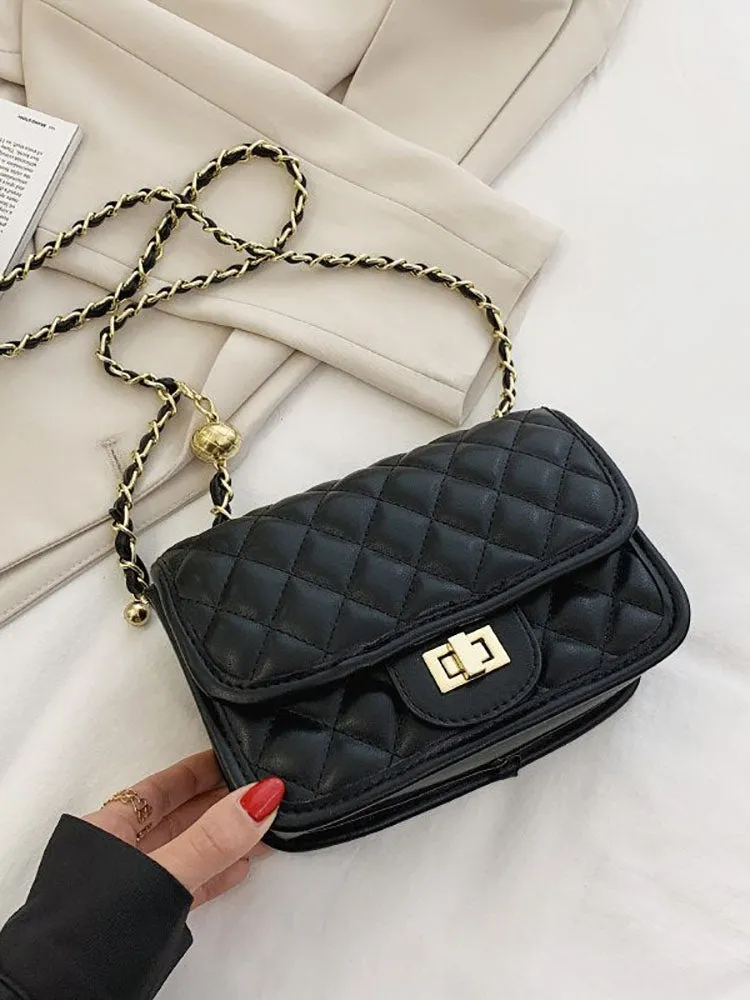 Solid Color Leather Bag