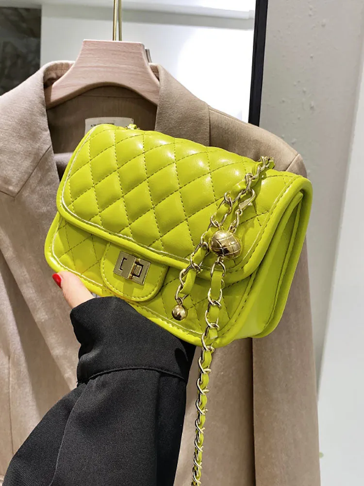Solid Color Leather Bag